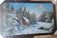 картина "зима" 60*100 см, банный эксперт
