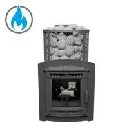 печь для бани прометалл атмосфера xl сетка нерж. со стеклом + газовая горелка