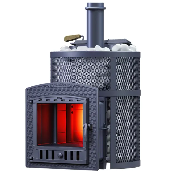 печь для бани gfs авангард ураган 25п2с зк круглая чугунная