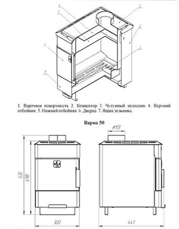 печь отопительная термофор варна 50 антрацит #