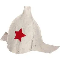 шапка для бани буденовка hot pot белая банные штучки