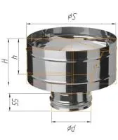 зонт craft нержавеющий (310/0,5 мм), ф130, с ветрозащитой, по воде
