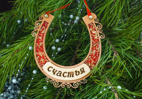 сувенир-подкова "счастья" с бисером 13,5*14