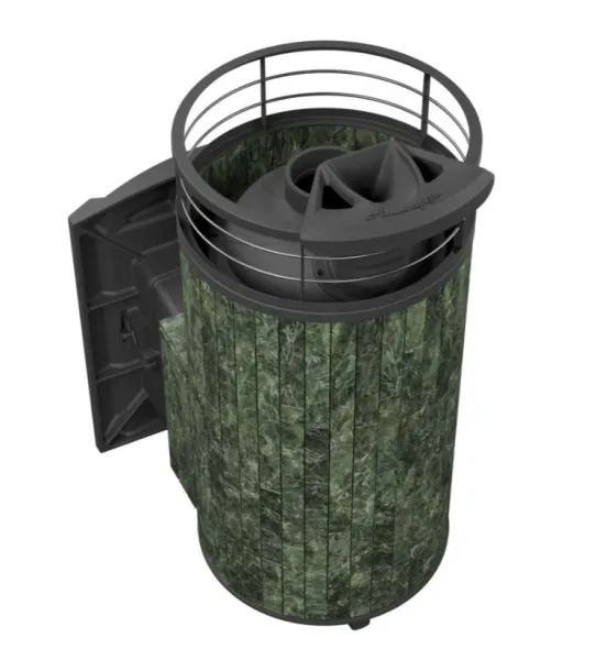 печь для бани прометалл атмосфера xl в ламелях змеевик + сетка с тоннелем