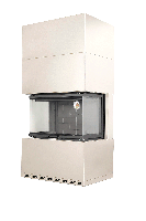 топка каминная родос 800 патрубок ф250 слоновая кость шамот черный экокамин